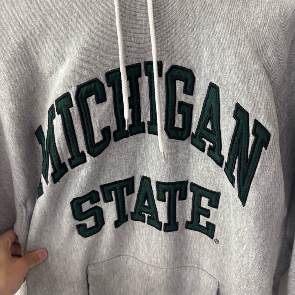Michigan State L Gray Green Hoodie Pullover Steve & Barry’s - Picture 2 of 5